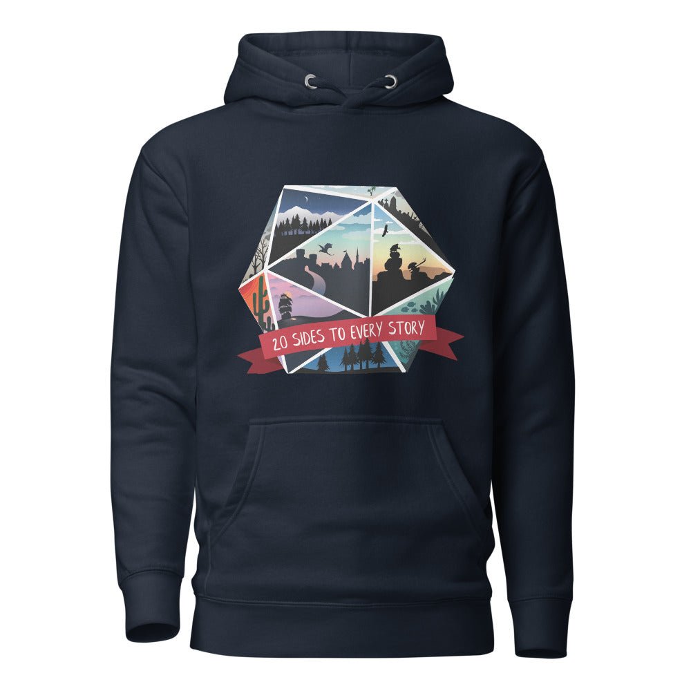20 Sides To Every Story Unisex Hoodie Level 1 Gamers Navy Blazer S