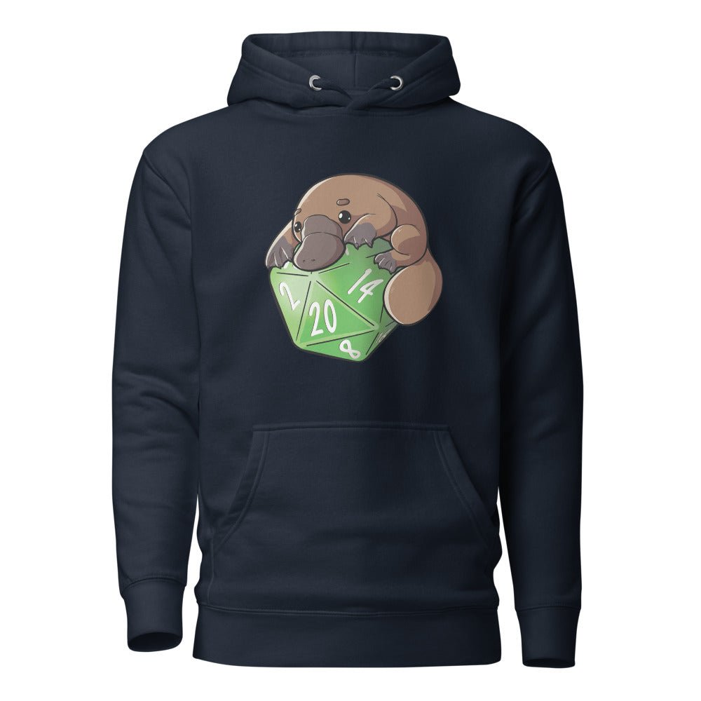 D20 Platypus Unisex Hoodie Level 1 Gamers Navy Blazer S
