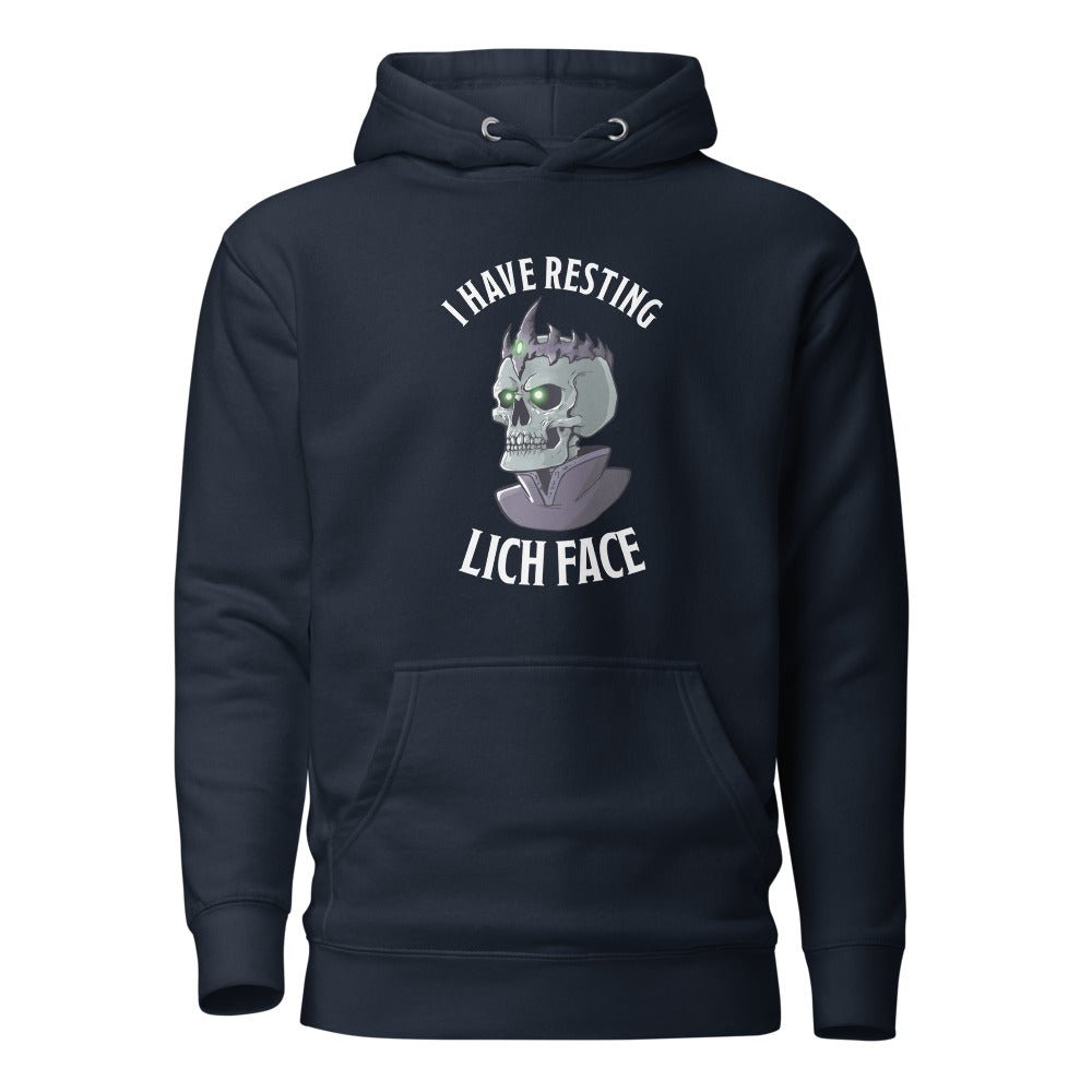 I Have Resting Lich Face Unisex Hoodie Level 1 Gamers Navy Blazer S