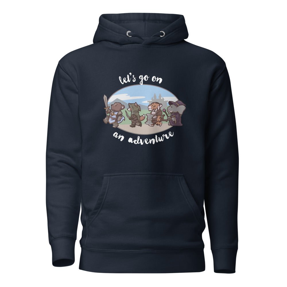 Let's Go On An Adventure Unisex Hoodie Level 1 Gamers Navy Blazer S