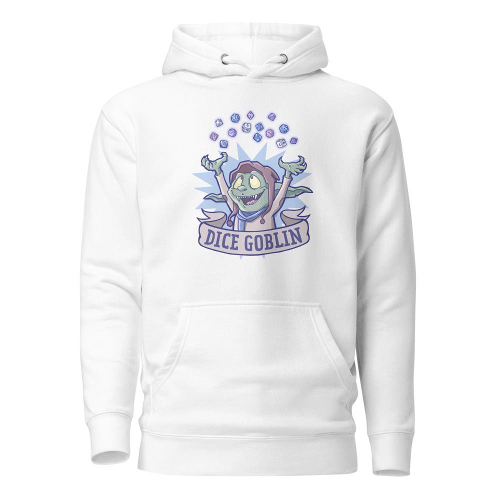 Dice Goblin Unisex Hoodie  Level 1 Gamers White S 