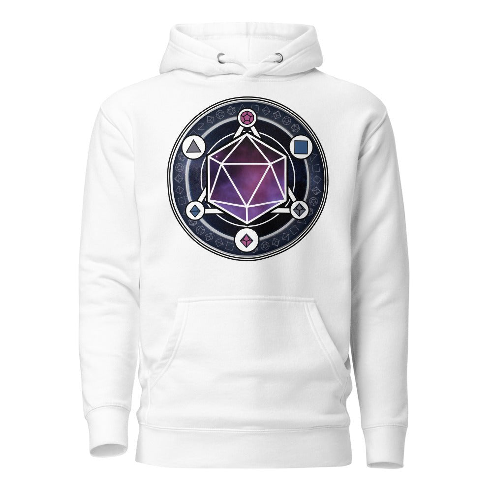 Dice Magic Circle Unisex Hoodie Level 1 Gamers White S