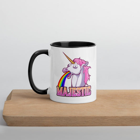 Majestic Unicorn Mug with Color Inside  Level 1 Gamers Black 11oz