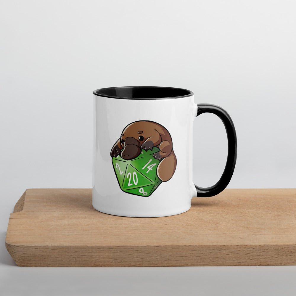 D20 Platypus Mug  Level 1 Gamers Black 11oz