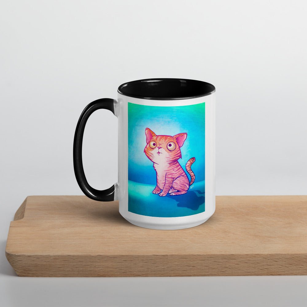 Artie the Tabby Cat Mug with Color Inside Level 1 Gamers Black 15oz