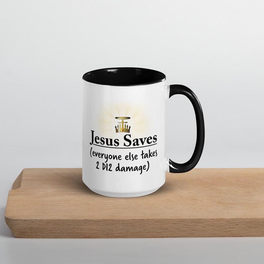 Jesus Saves Mug  Level 1 Gamers Black 15oz