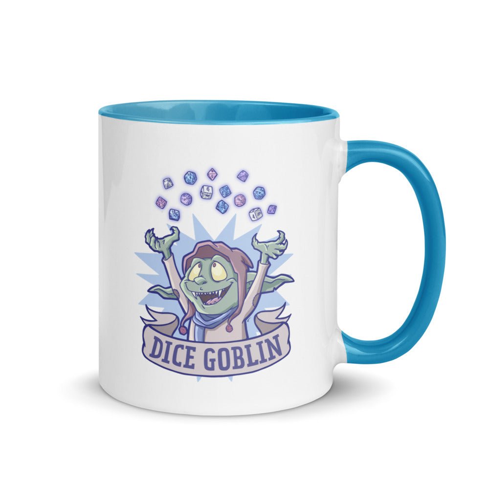 Dice Goblin Mug with Color Inside  Level 1 Gamers Blue 11oz