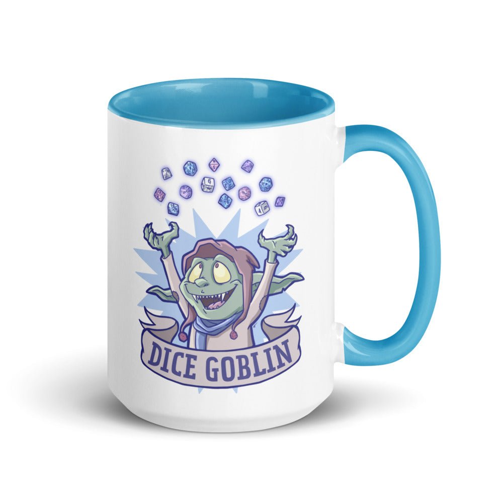 Dice Goblin Mug with Color Inside  Level 1 Gamers Blue 15oz