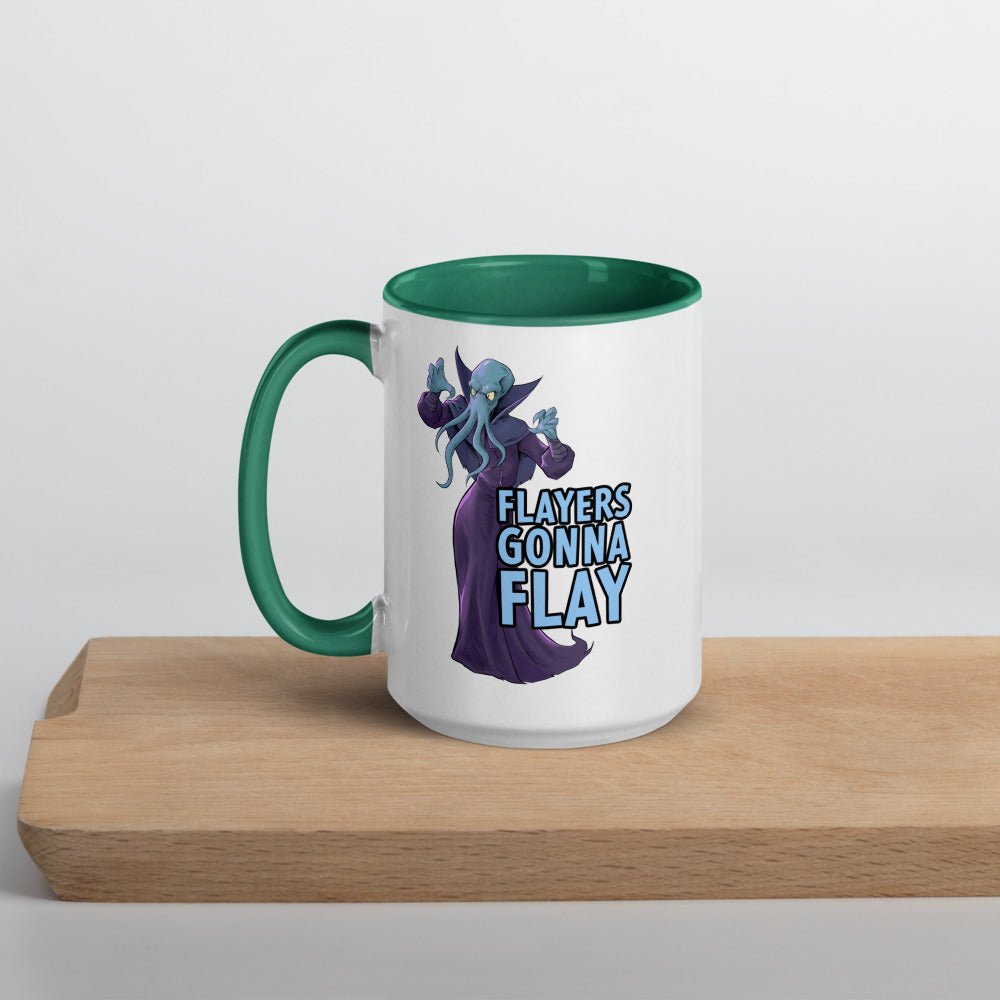 Flayers Gonna Flay Mug with Color Inside  Level 1 Gamers Dark Green 15oz