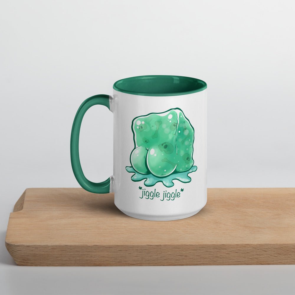 Jiggle Jiggle Dummy Thicc Jelly Cube Mug with Color Inside  Level 1 Gamers Dark Green 15oz