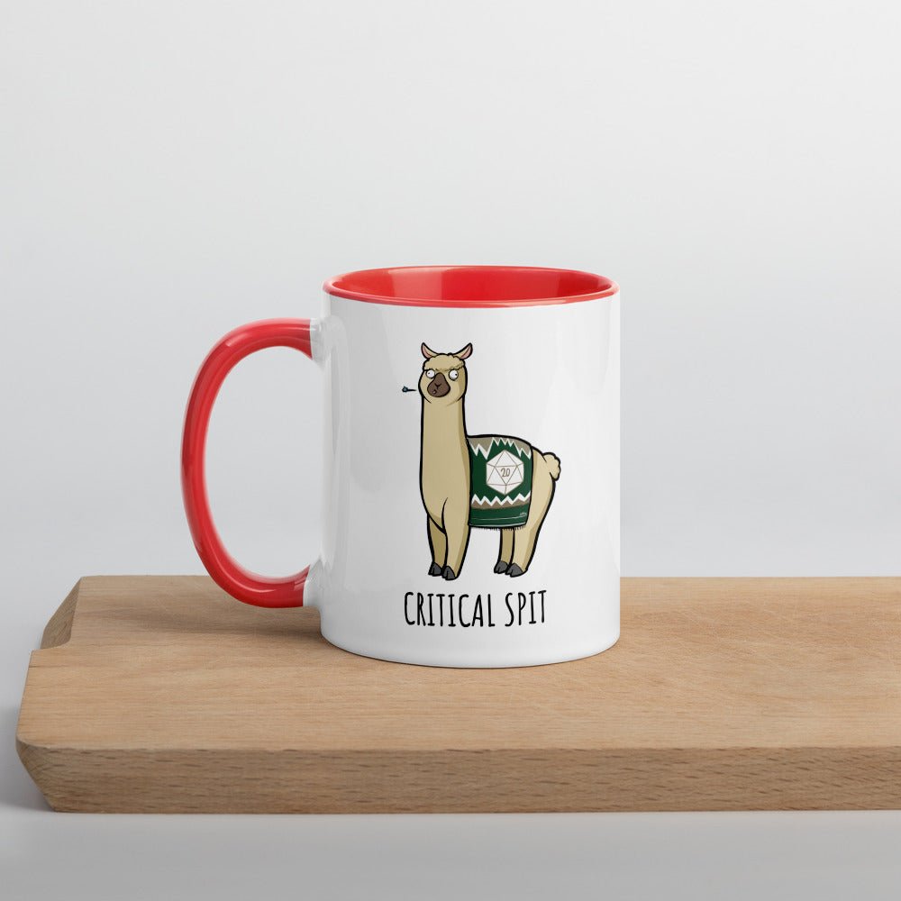 Critical Spit Llama Mug with Color Inside  Level 1 Gamers Red 11oz