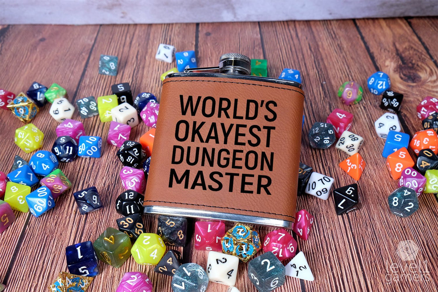 World's Okayest Dungeon Master Flask Level 1 Gamers