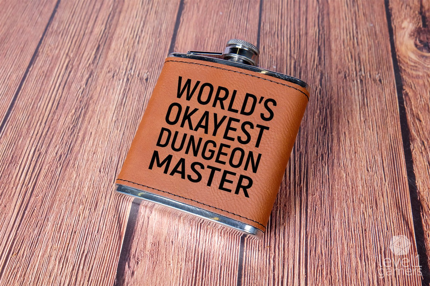 World's Okayest Dungeon Master Flask Level 1 Gamers
