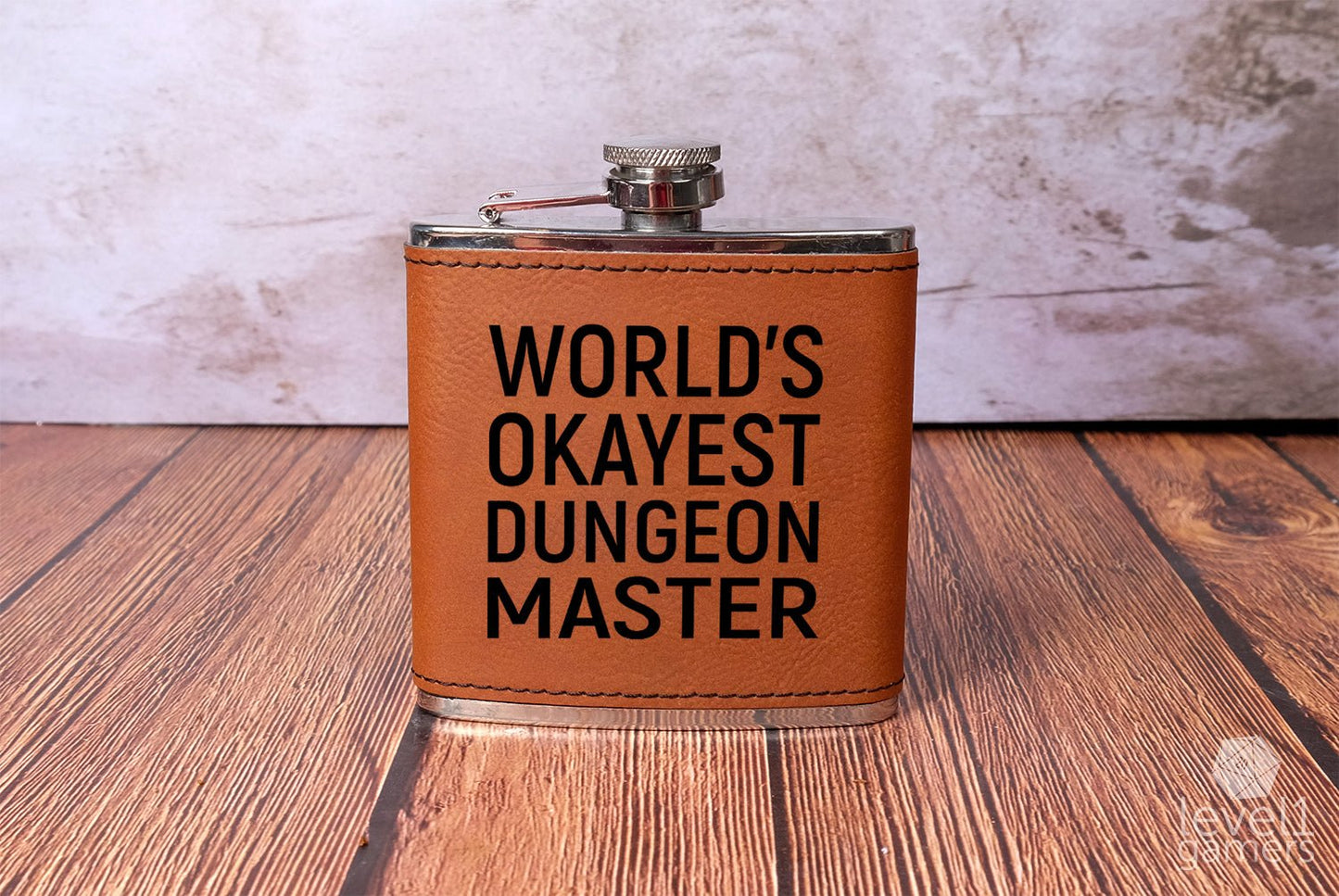 World's Okayest Dungeon Master Flask Level 1 Gamers