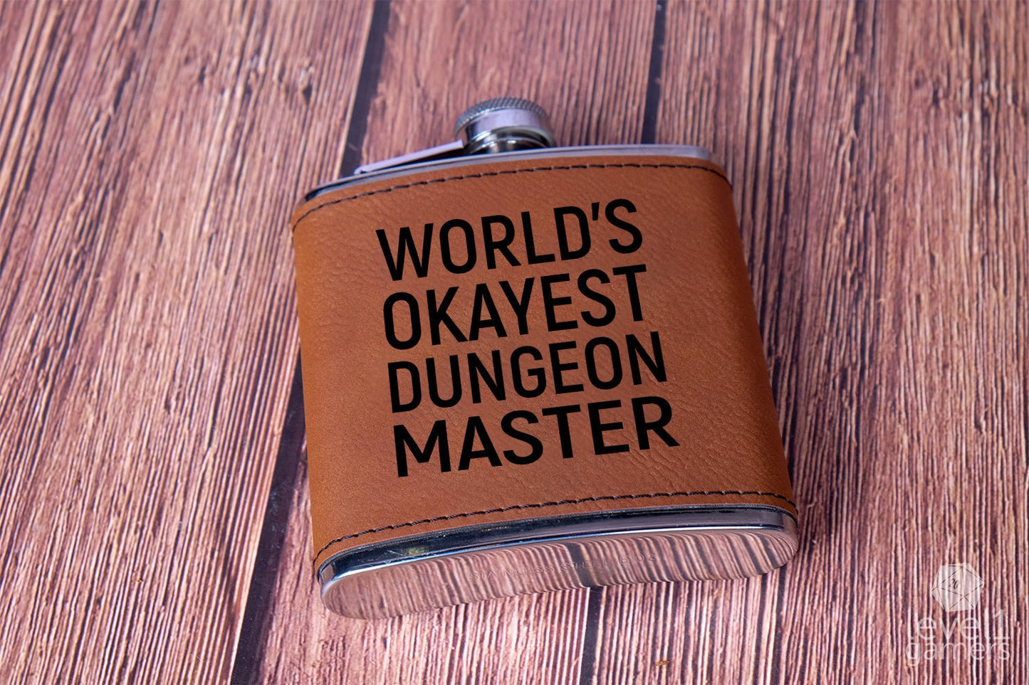 World's Okayest Dungeon Master Flask Level 1 Gamers