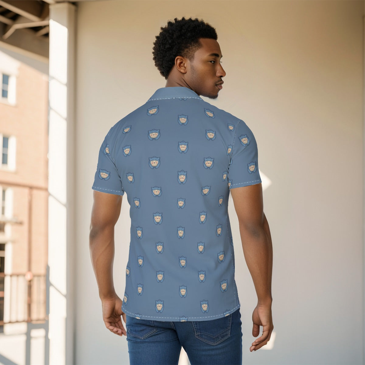 Chibi Owlbear Pattern Button Up Shirt Yoycol