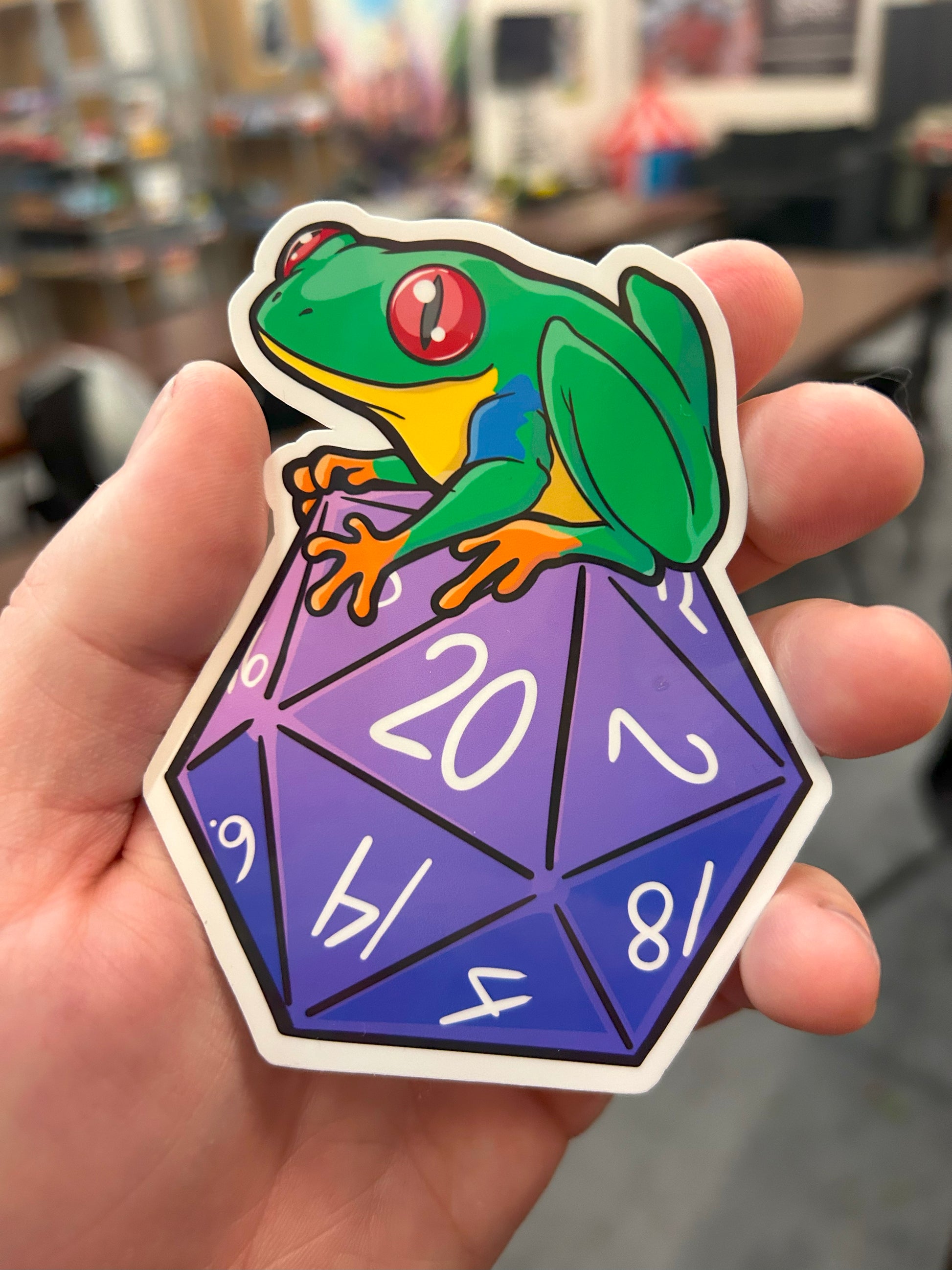 D20 Rainforest Tree Frog Sticker  Level 1 Gamers   