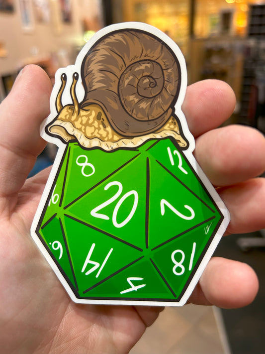 D20 Snail Sticker  Level 1 Gamers   