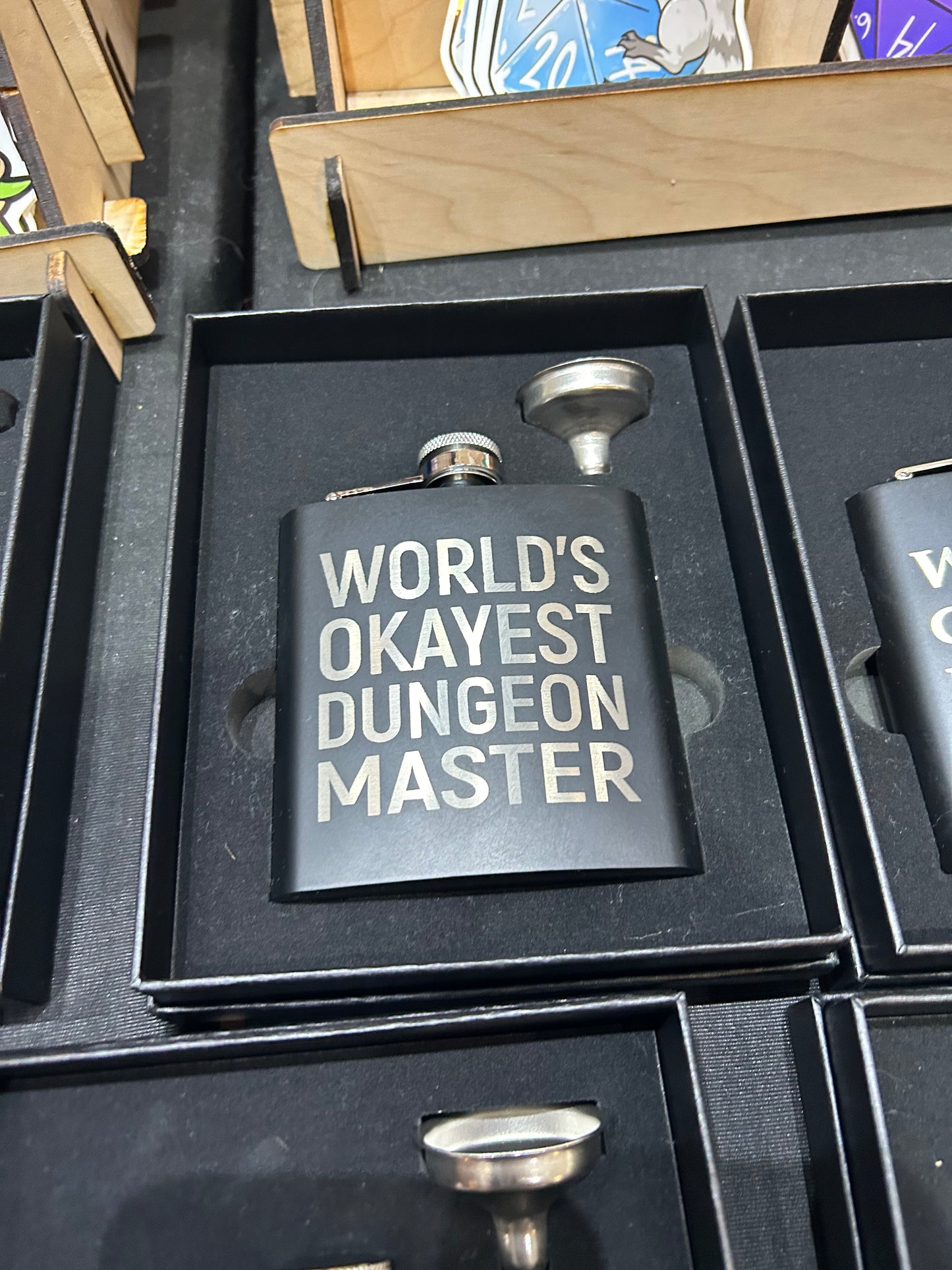 World's Okayest Dungeon Master Stainless Steel Flask Flasks Level 1 Gamers   