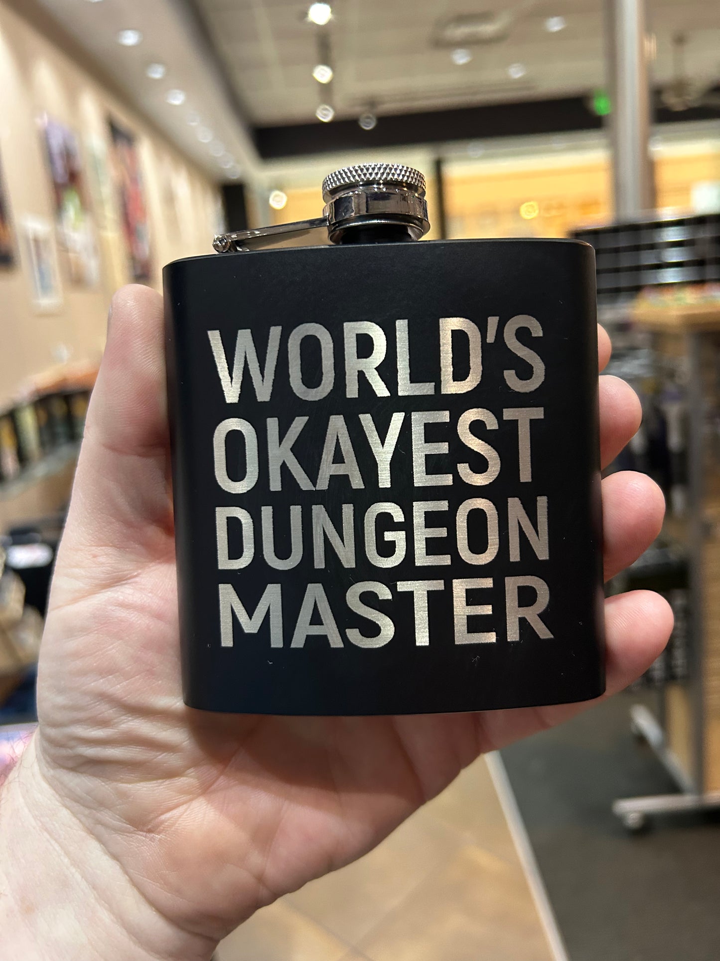 World's Okayest Dungeon Master Stainless Steel Flask Flasks Level 1 Gamers   