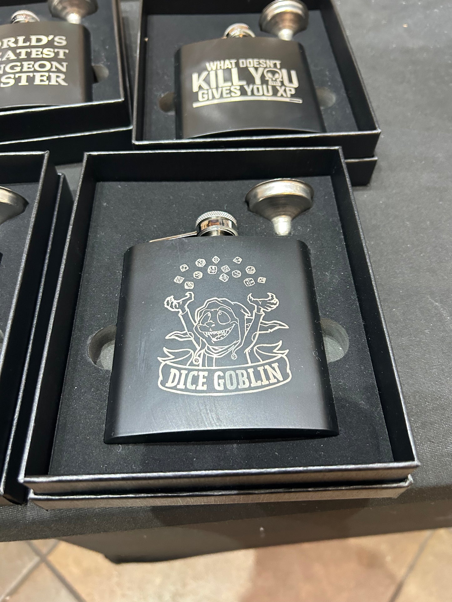 Dice Goblin Stainless Steel Flask Flasks Level 1 Gamers   