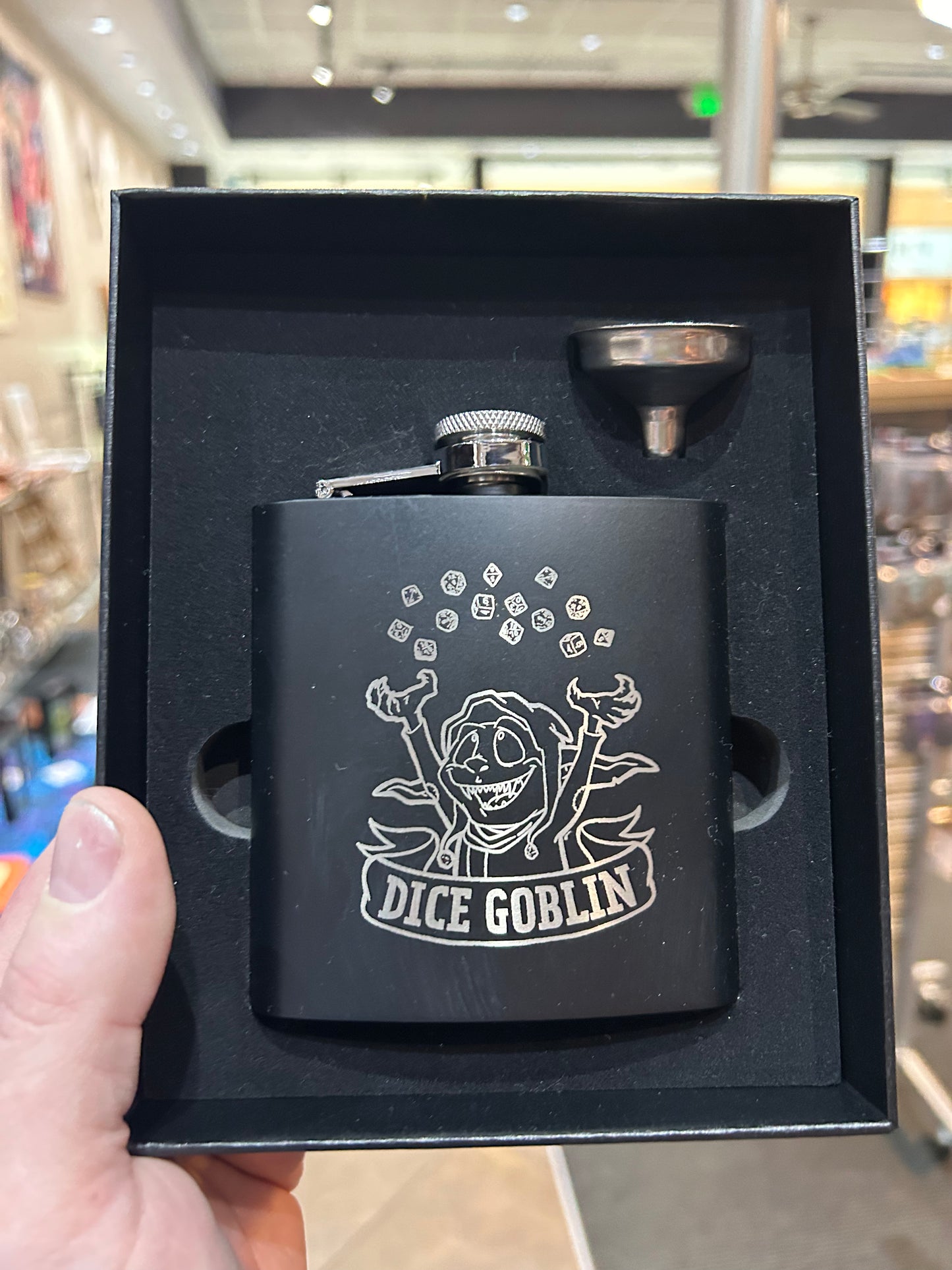 Dice Goblin Stainless Steel Flask Flasks Level 1 Gamers   