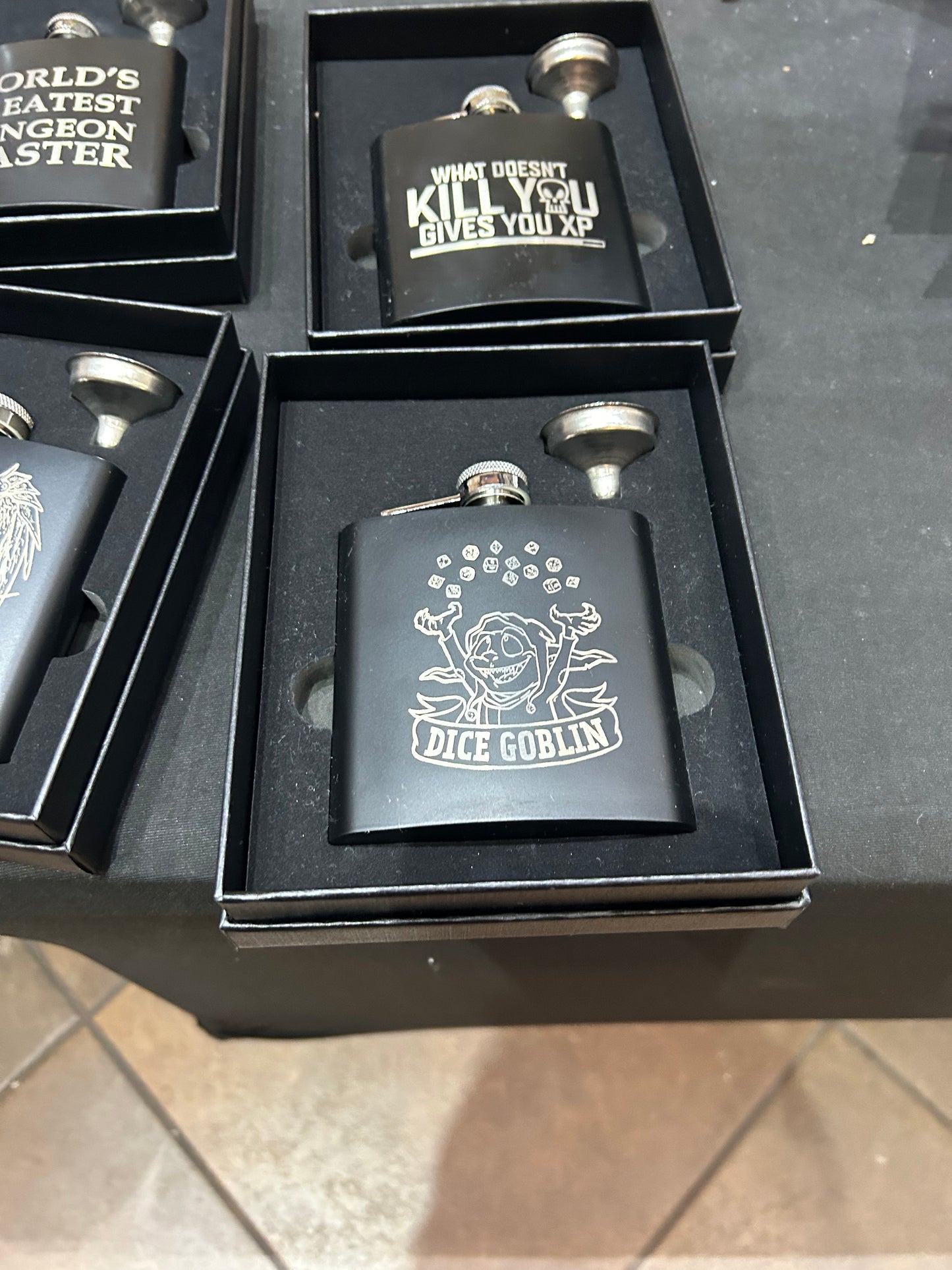 Dice Goblin Stainless Steel Flask Flasks Level 1 Gamers   