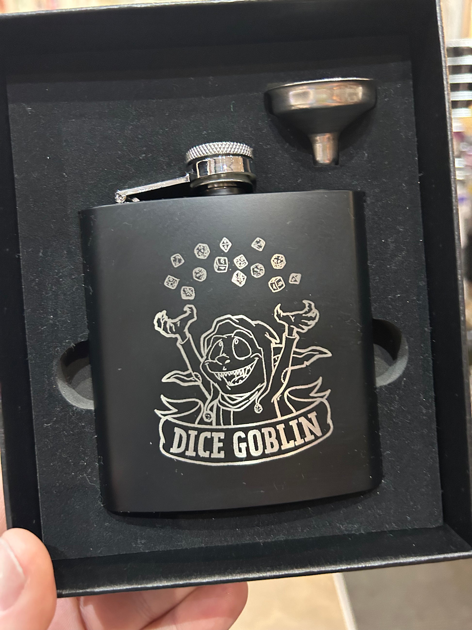 Dice Goblin Stainless Steel Flask Flasks Level 1 Gamers   