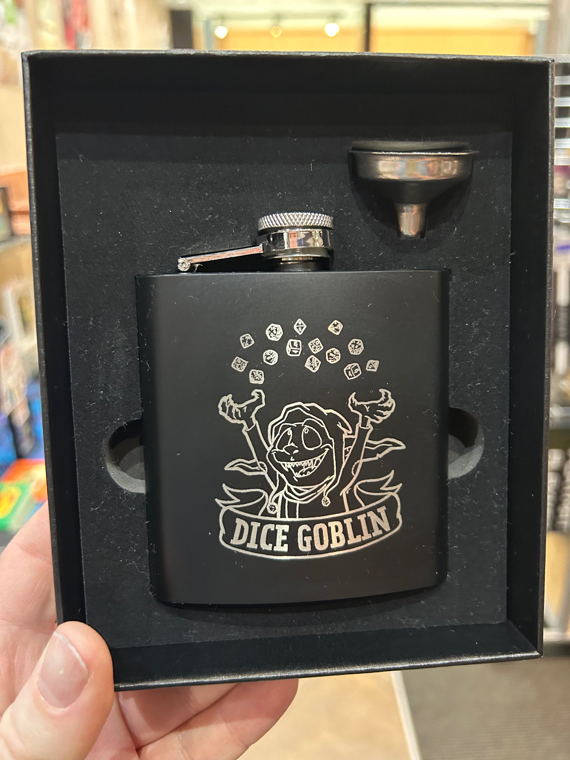 Dice Goblin Stainless Steel Flask Flasks Level 1 Gamers   