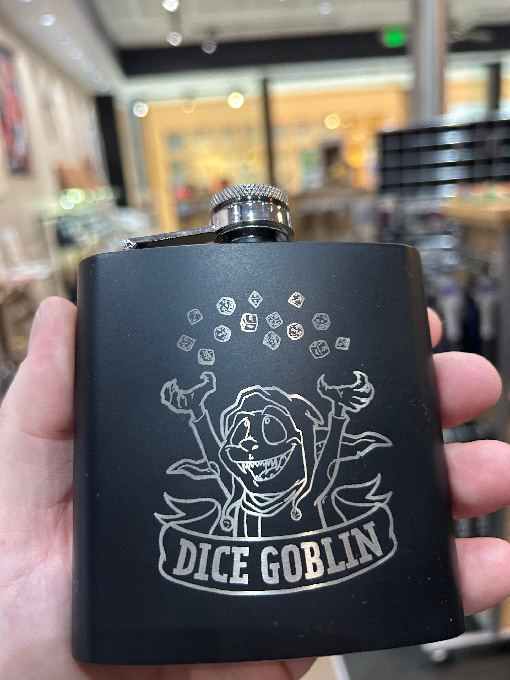 Dice Goblin Stainless Steel Flask Flasks Level 1 Gamers   