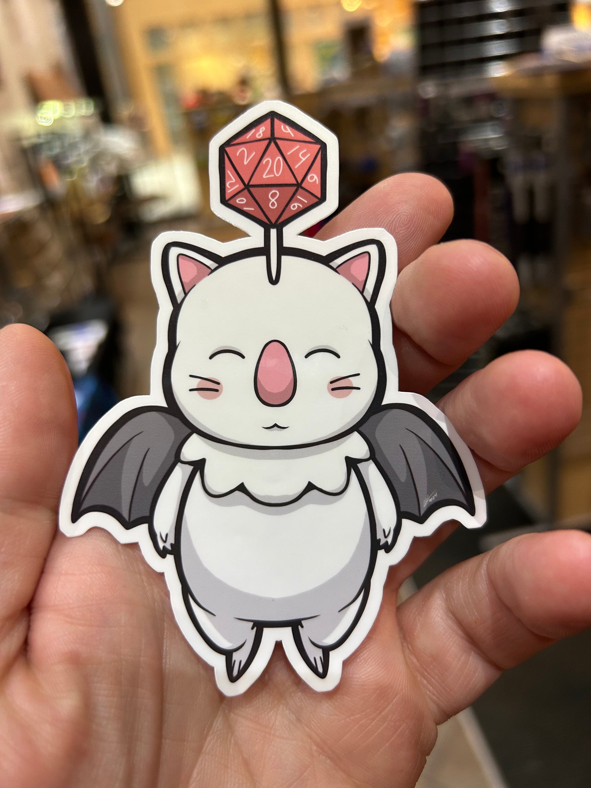 D20 Moogle Sticker Level 1 Gamers