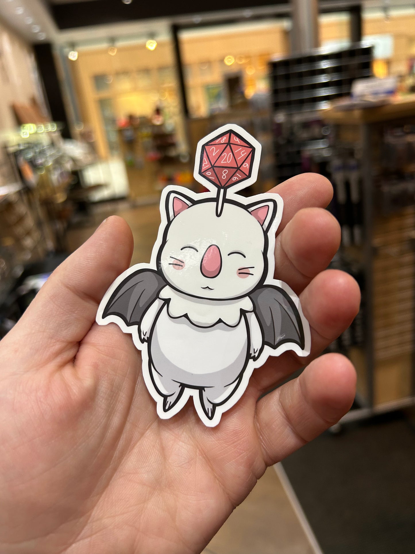 D20 Moogle Sticker  Level 1 Gamers   