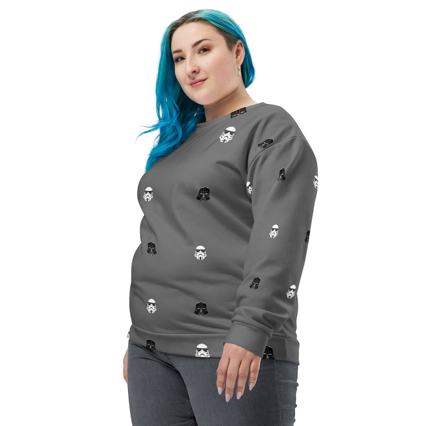 Helmet Pattern - Dark Side themed Unisex Sweatshirt Level 1 Gamers 2XS