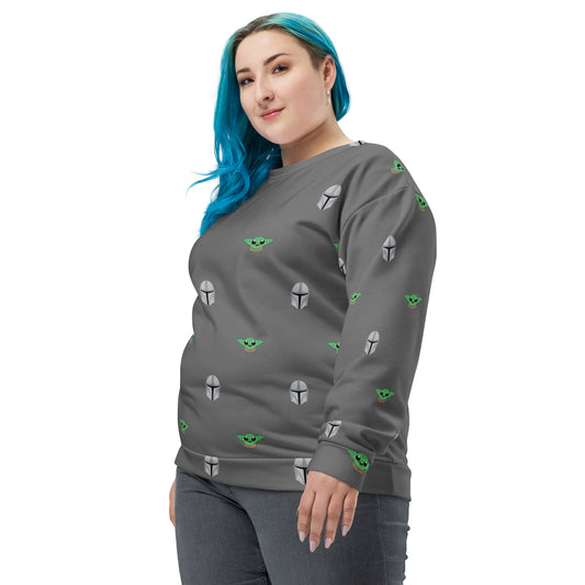 Mando Themed Pattern Unisex Sweatshirt Level 1 Gamers 2XS