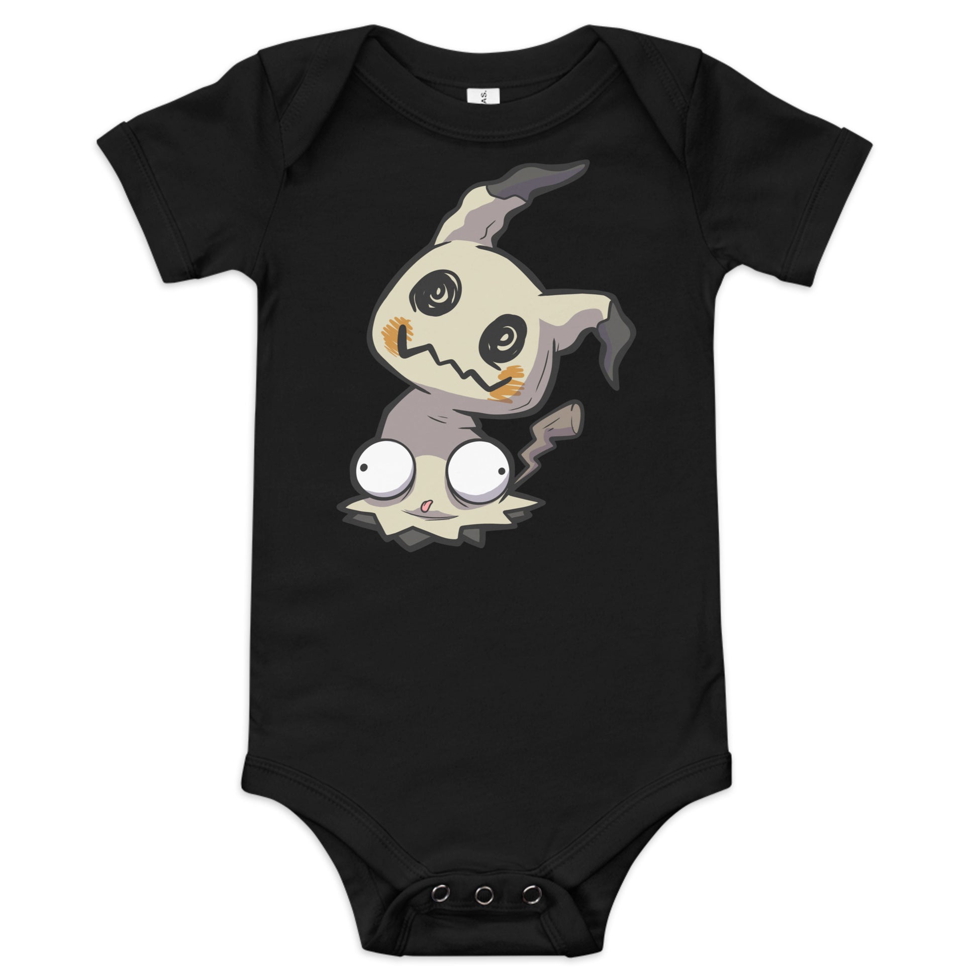 Mimikyu Pokederp Baby Short Sleeve One Piece  Level 1 Gamers Black 3-6m 