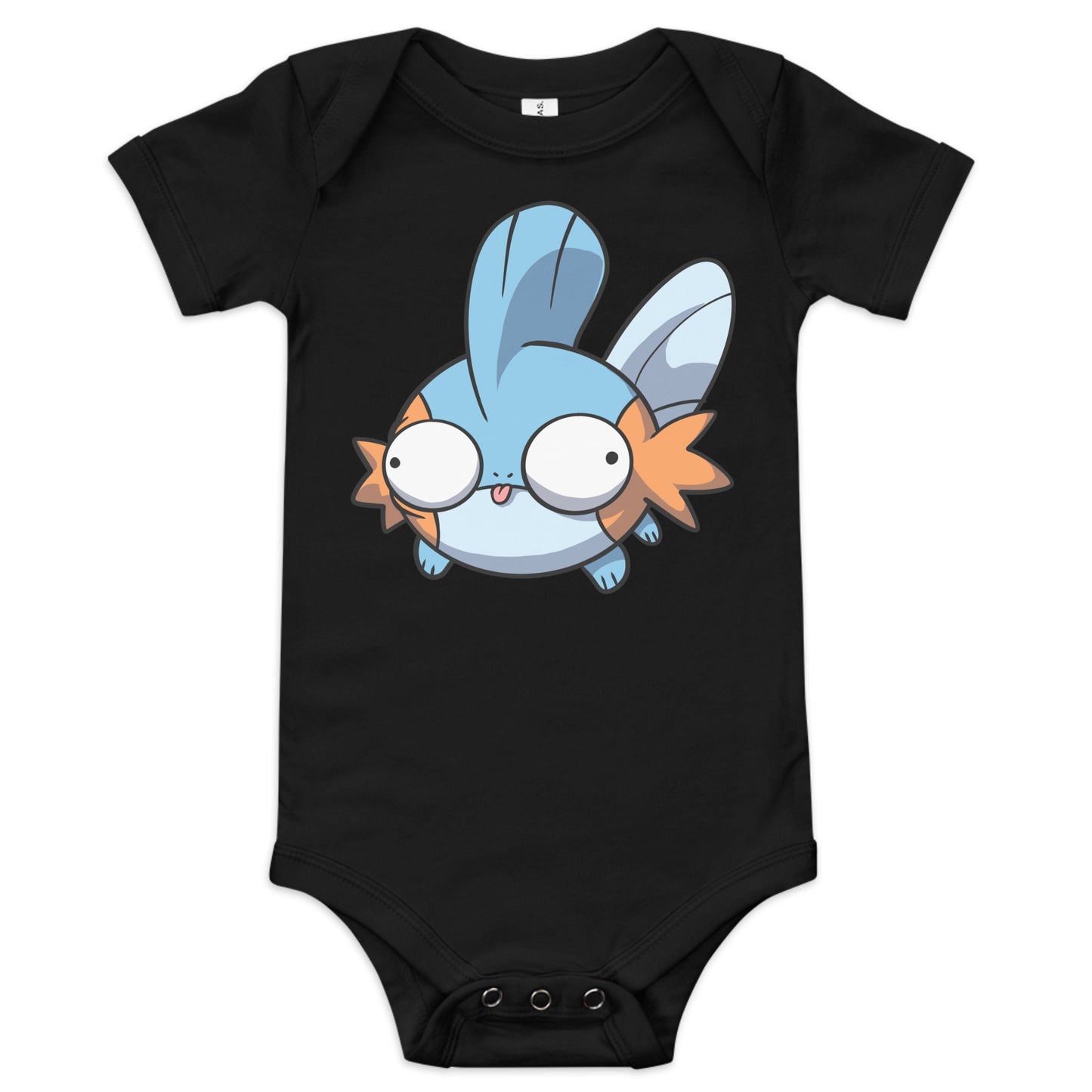 Mudkip Pokederp Baby Short Sleeve One Piece  Level 1 Gamers Black 3-6m 