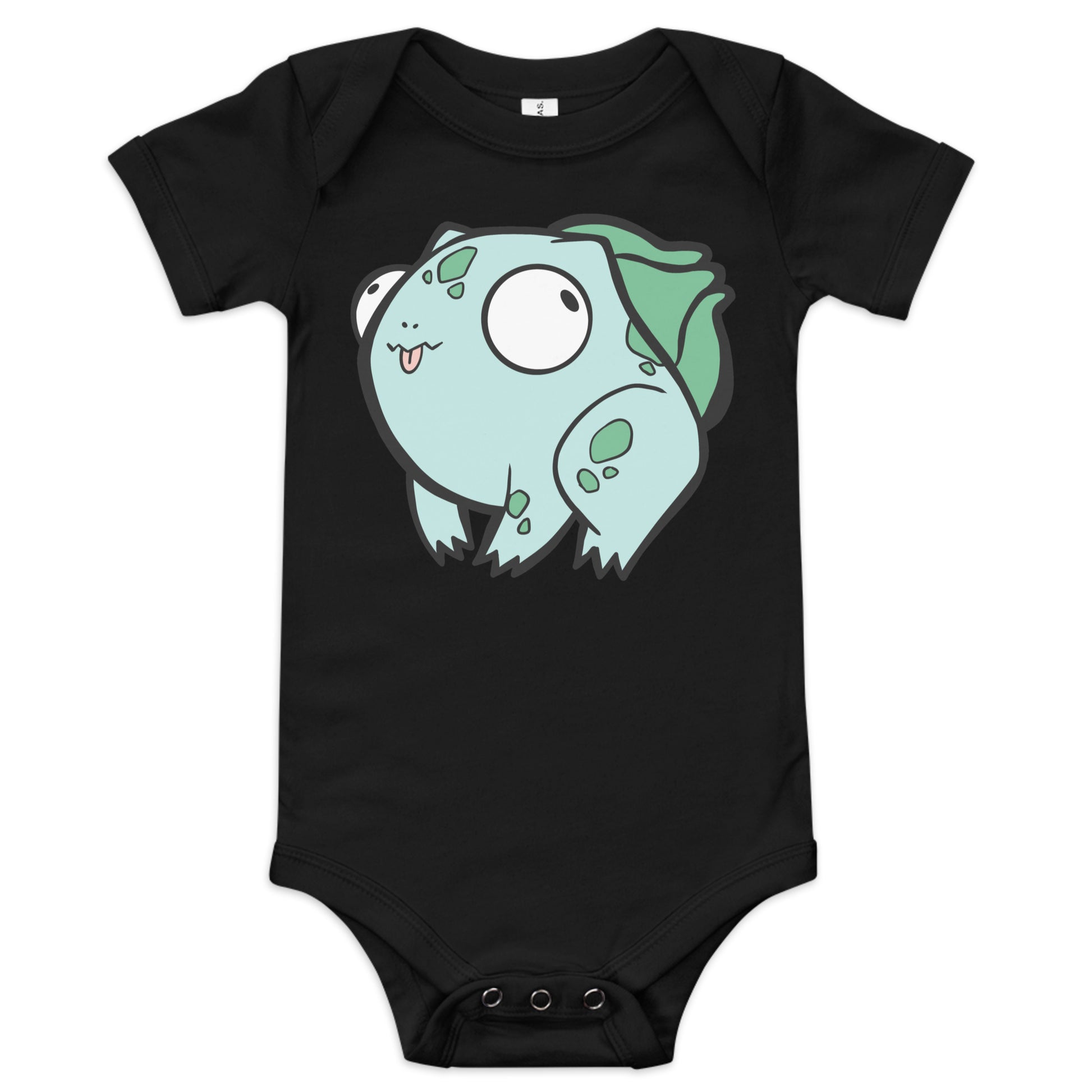 Bulbasaur Pokederp Baby Short Sleeve One Piece  Level 1 Gamers Black 3-6m 