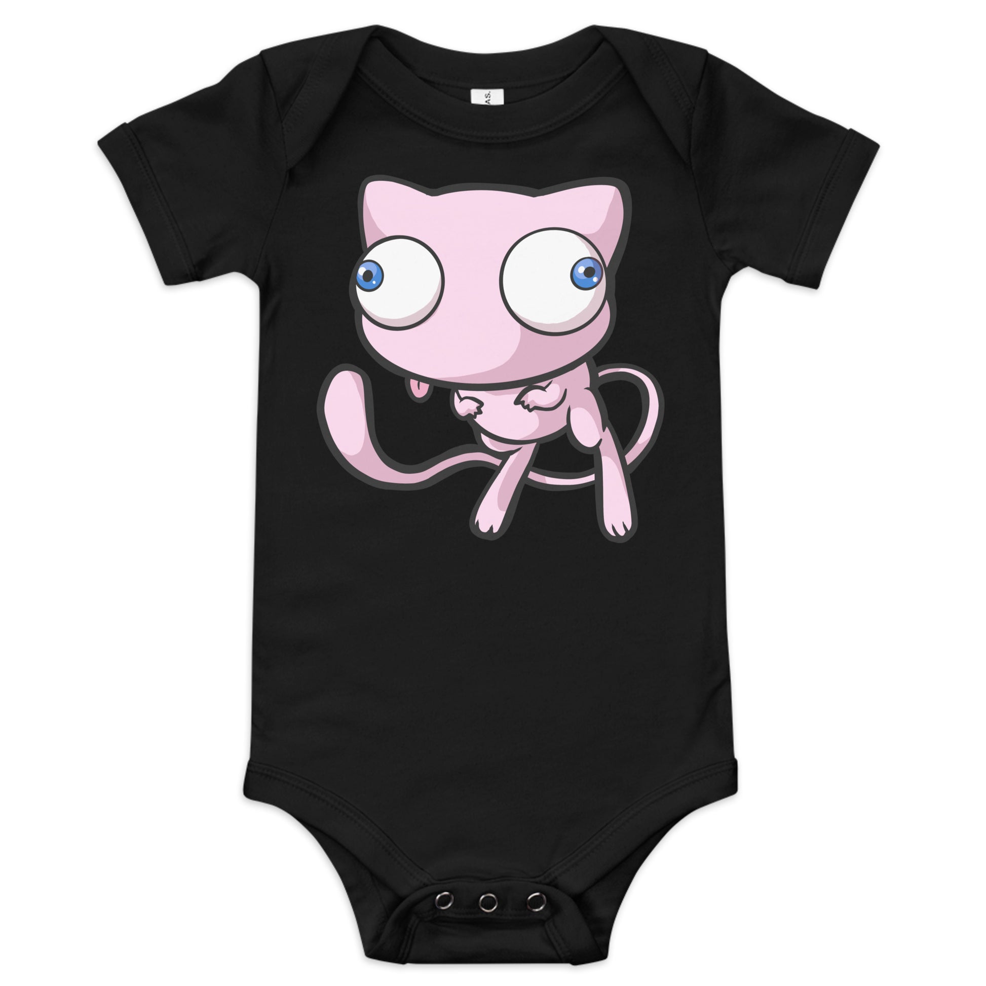 Mew Pokederp Baby short sleeve one piece  Level 1 Gamers Black 3-6m 