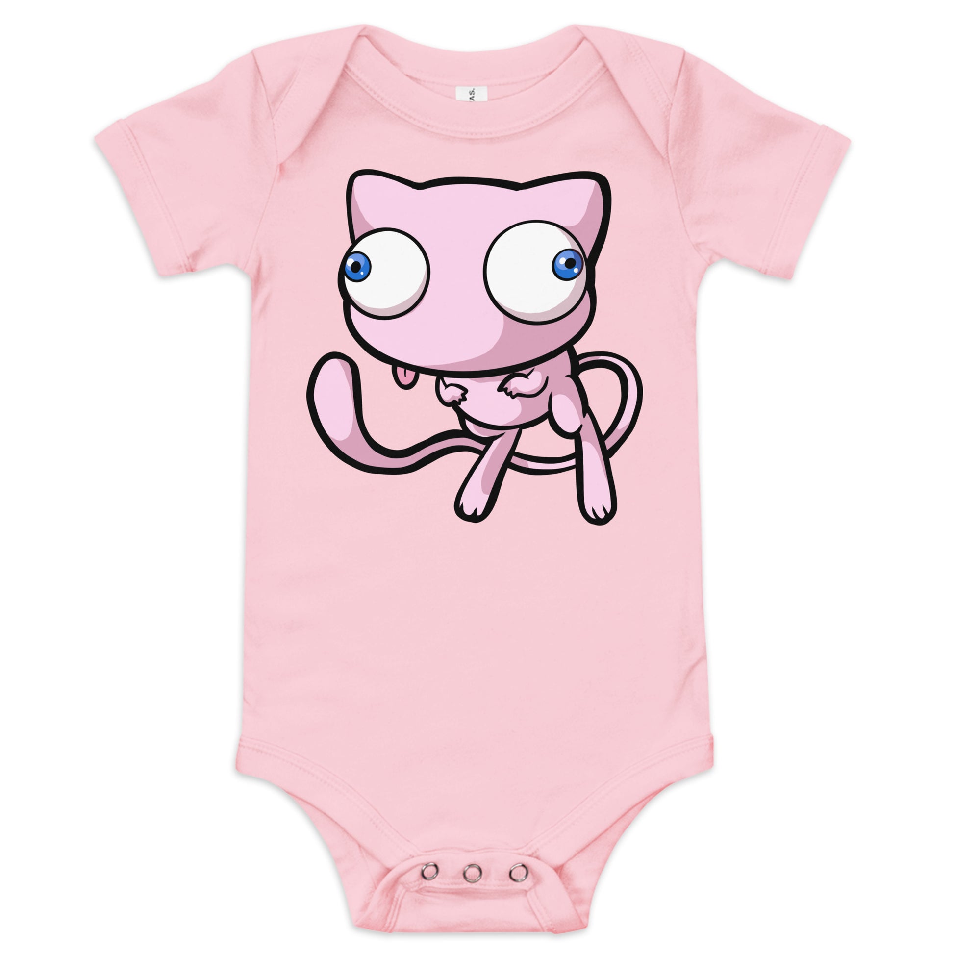 Mew Pokederp Baby short sleeve one piece  Level 1 Gamers Pink 3-6m 