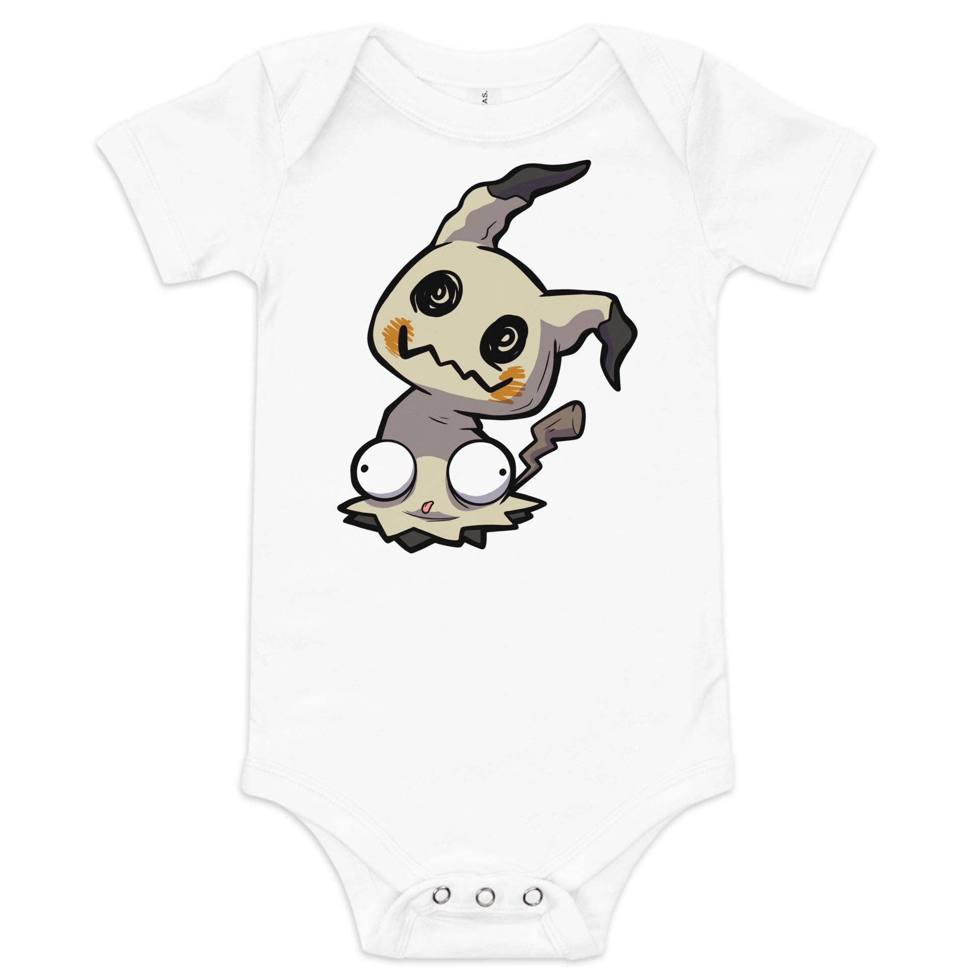 Mimikyu Pokederp Baby Short Sleeve One Piece  Level 1 Gamers White 3-6m 