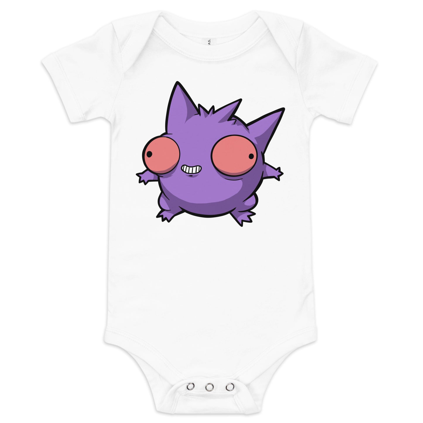 Gengar Pokederp Baby Short Sleeve One Piece  Level 1 Gamers White 3-6m 