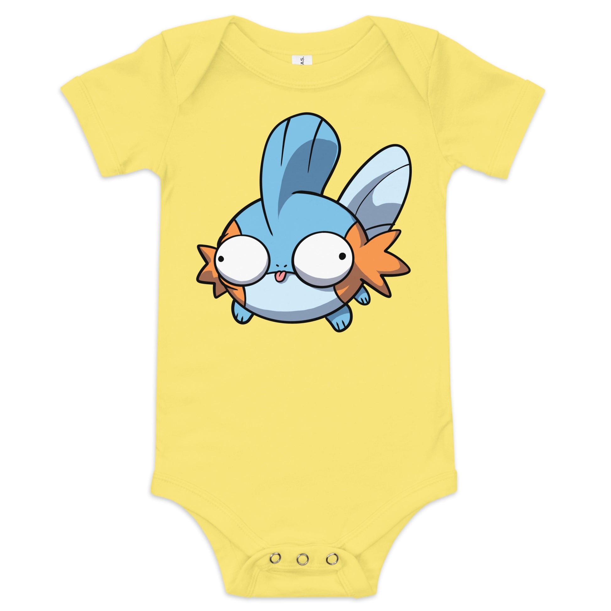 Mudkip Pokederp Baby Short Sleeve One Piece  Level 1 Gamers Yellow 3-6m 