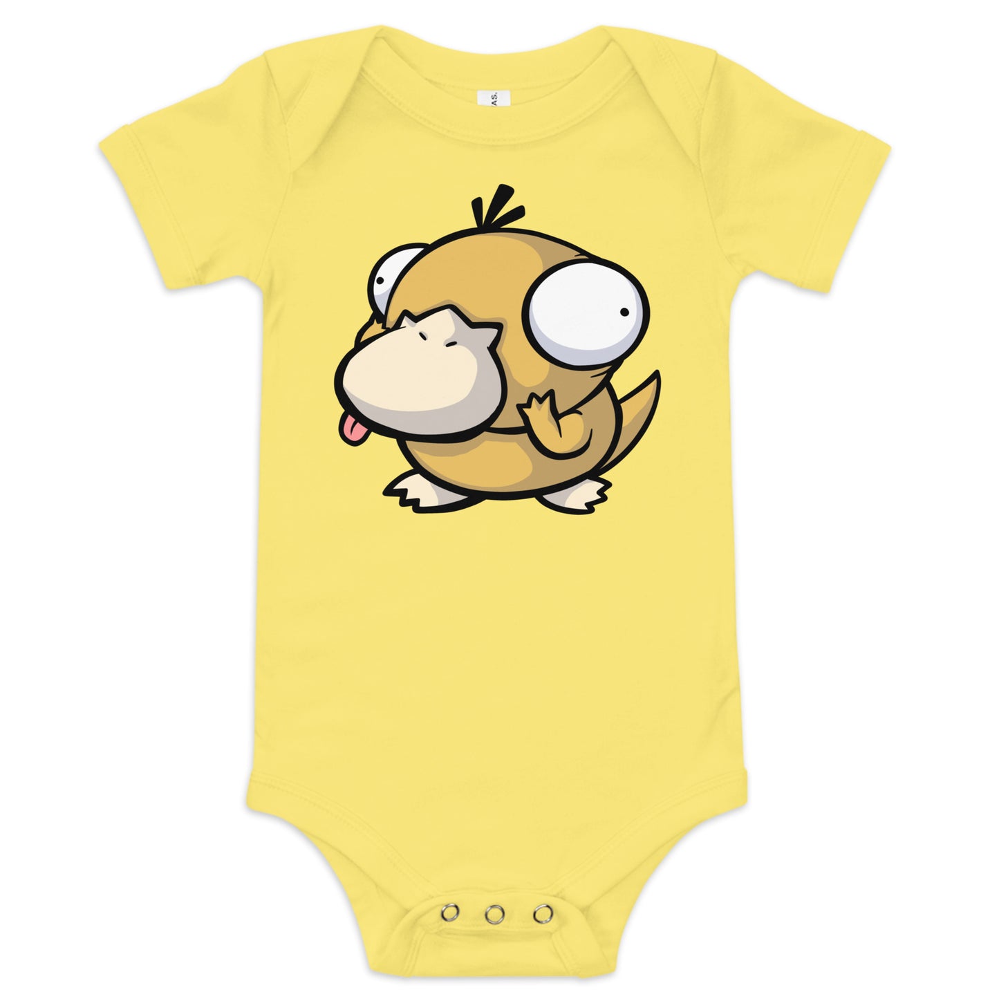 Psyduck Pokederp Baby Short Sleeve One Piece  Level 1 Gamers Yellow 3-6m 