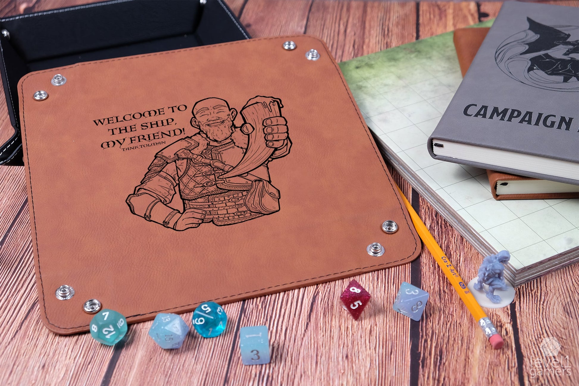 Tank Tolman Drinking Horn Dice Tray - FanX Preorder Dice Trays Level 1 Gamers   