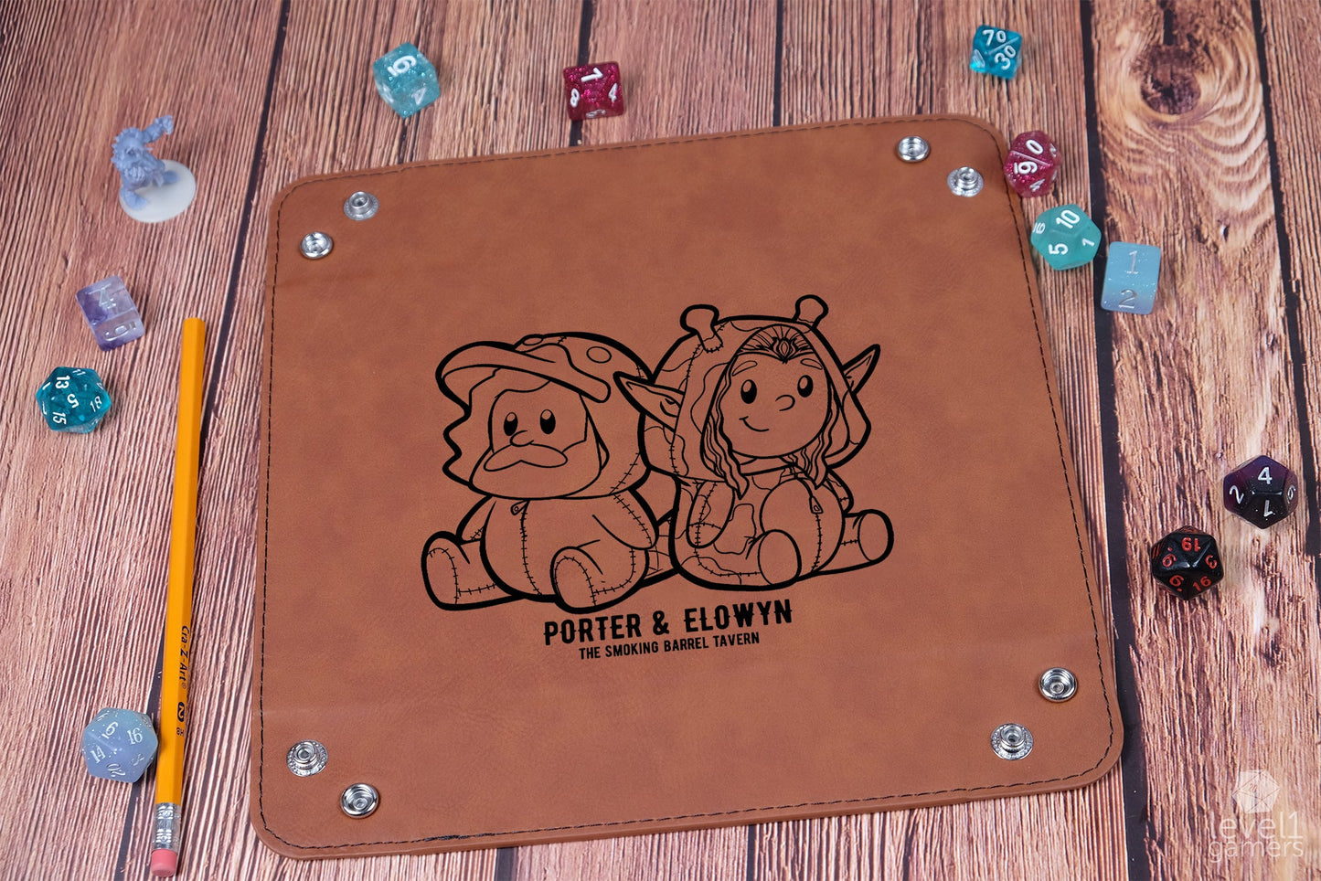 Elowyn & Porter Plushies - Smoking Barrel Dice Tray - FanX Preorder Dice Trays Level 1 Gamers   