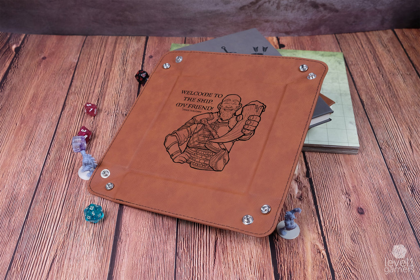 Tank Tolman Drinking Horn Dice Tray - FanX Preorder Dice Trays Level 1 Gamers   