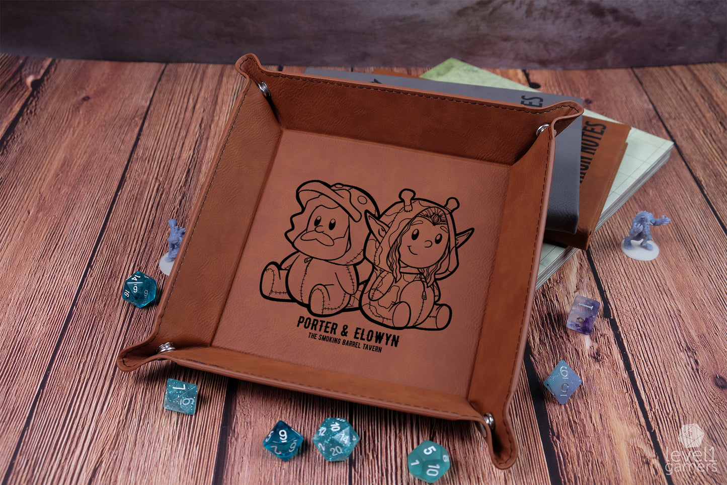 Elowyn & Porter Plushies - Smoking Barrel Dice Tray - FanX Preorder Dice Trays Level 1 Gamers   