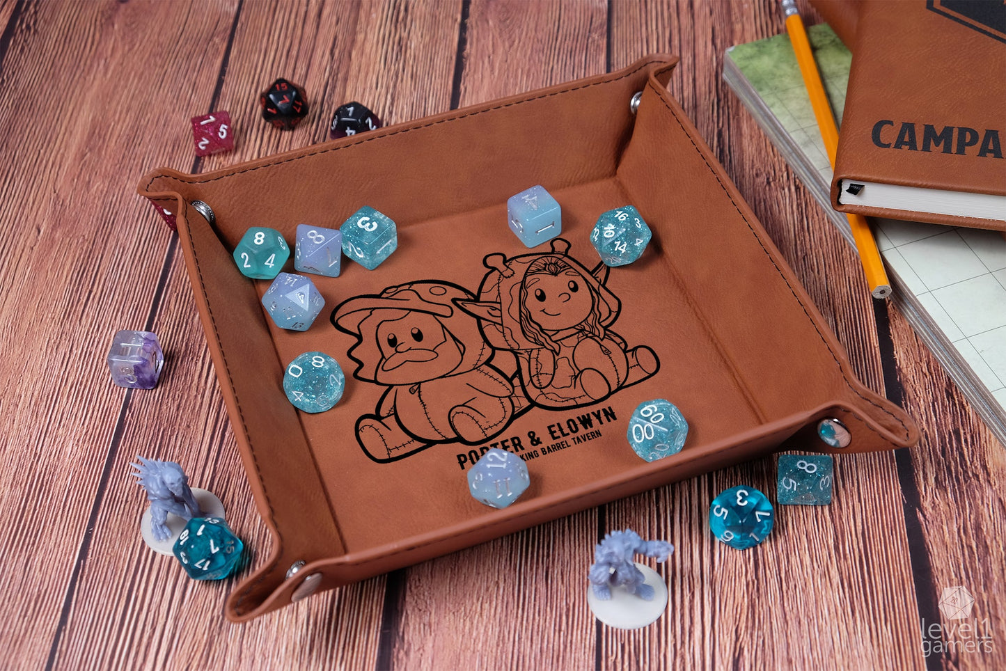 Elowyn & Porter Plushies - Smoking Barrel Dice Tray - FanX Preorder Dice Trays Level 1 Gamers   