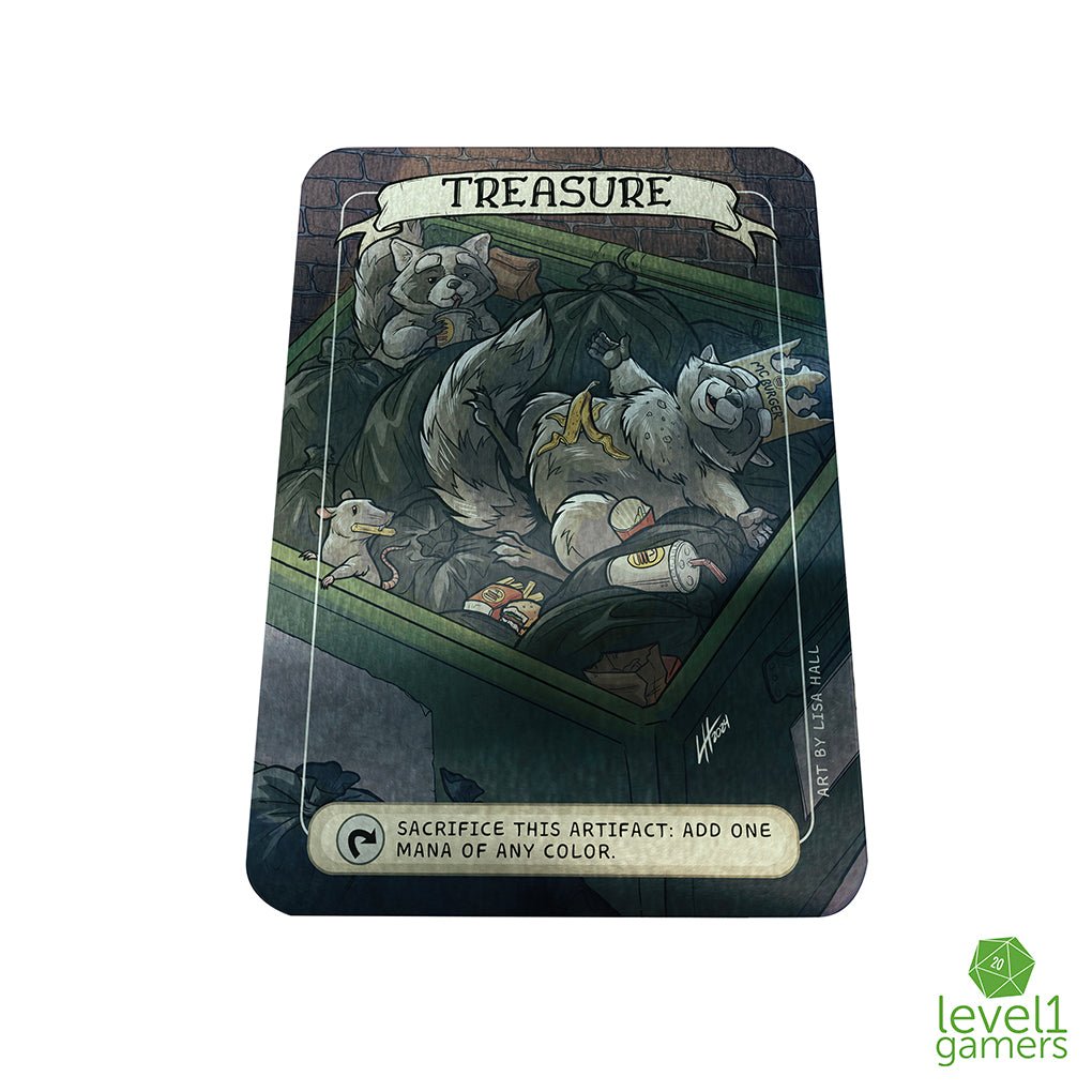 Raccoon Treasure - Metal Token Magic Card Level 1 Gamers