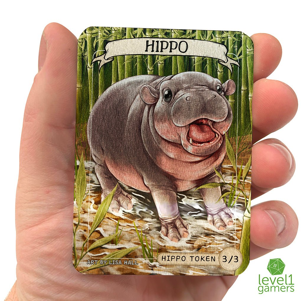 Pygmy Hippo - Metal Token Magic Card Level 1 Gamers